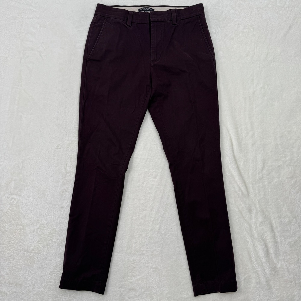 Banana Republic Chino Mens 29x30 Burgundy Fulton Skinny Fit 100% Cotton Pants